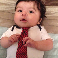 Anthony wearing a tie