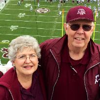 TIRR Memorial Hermann patient, Josetta Smith, and her husband enjoy an Aggies game.