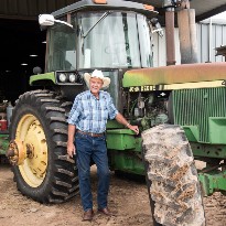 Thomas Paben with tractor