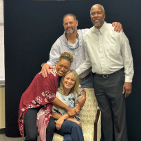 Memorial Hermann Transplant patients hug after life-saving kidney swaps.
