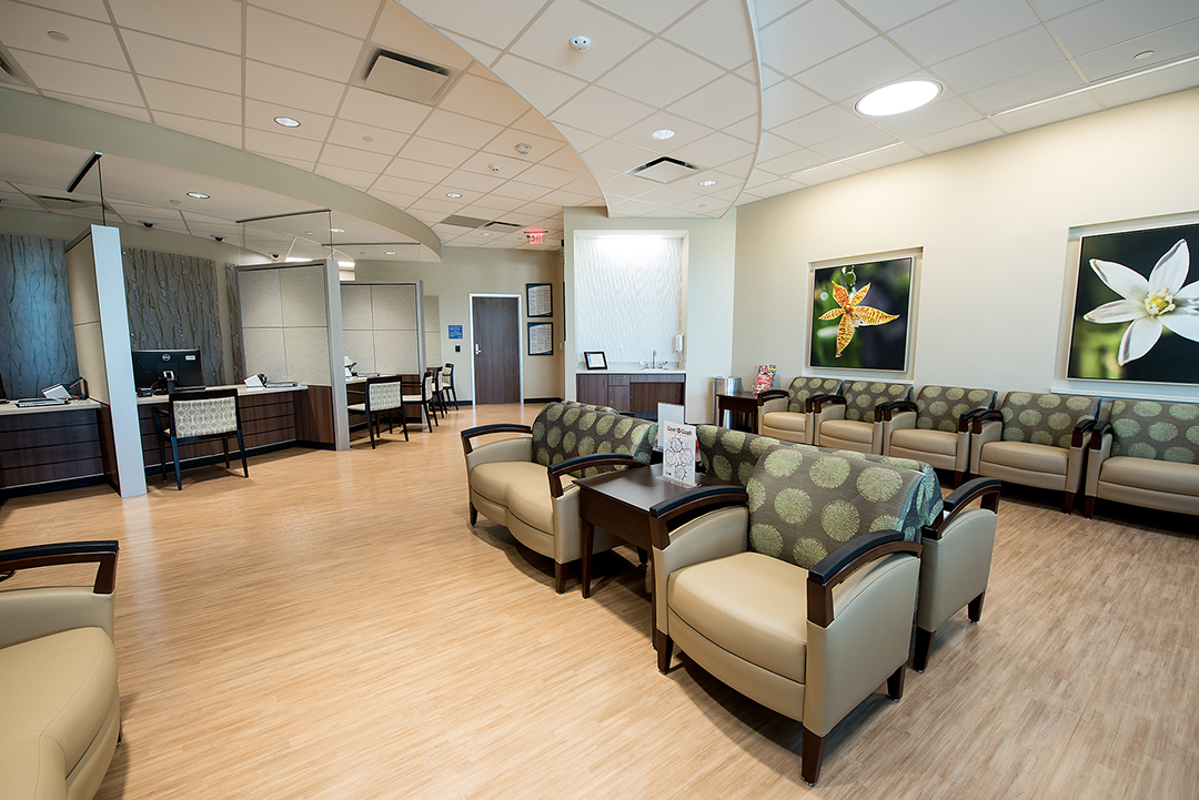 The lobby of the Breast Care Center at Cypress Hospital