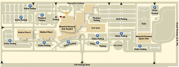 Campus map of Katy Hospital