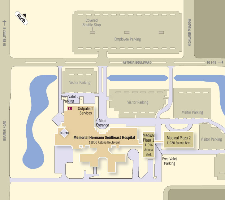 Campus map of Southeast Hospital