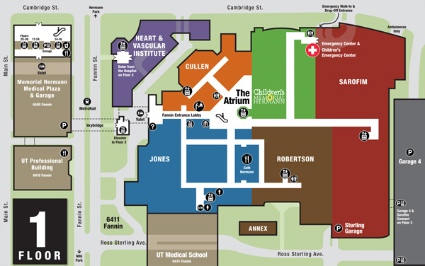 Memorial Hermann-Texas Medical Center Campus Map Floor 1
