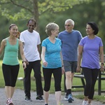 Group Walking in Park