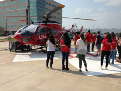 Boy Scout Explorers visit Life Flight helicopter