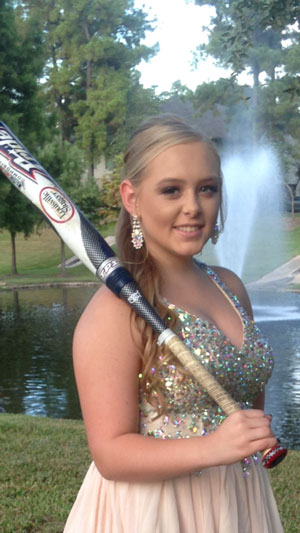 MaKayla with softball bat