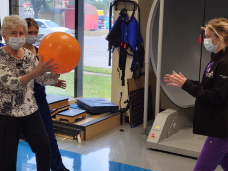 TIRR Memorial Hermann patient, Josetta Smith, works with her therapists.