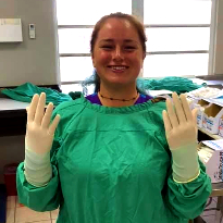 TIRR Memorial Hermann patient, Brook Toussaint, dons medical gear for school.