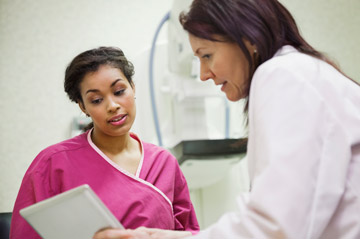 Doctor-patient mammogram consultation