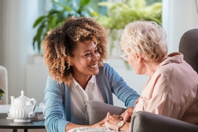 Elderly woman with younger woman