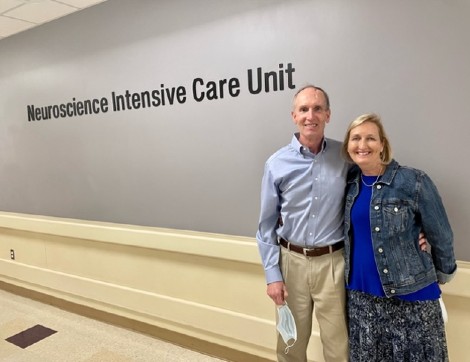 patients in front of neuroscience intensive care unit