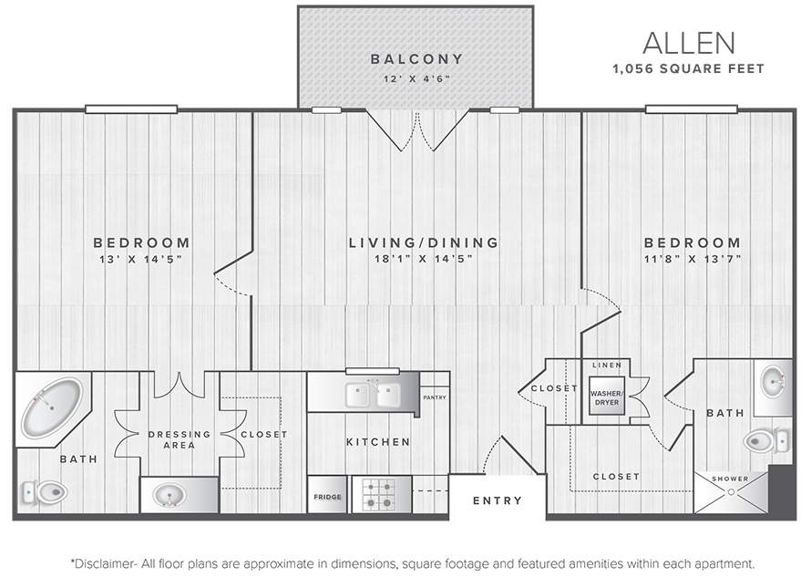 The Allen apartment floor plan